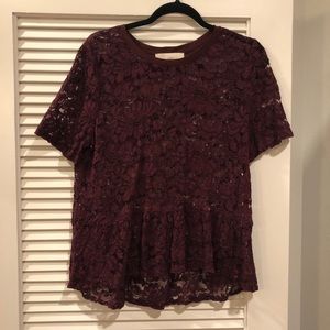 LOFT Floral Mesh Top